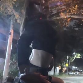 Renata Frisson (Mulher Melão) – Car Hood Flashing On The Street